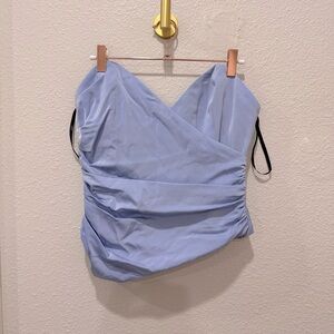 NBD NWOT Powder Blue Sweatheart Ruched Wrap Corset Top Sz S